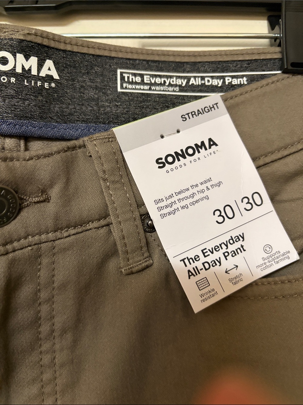 NWT Men’s Sonoma Taupe Straight Leg Pants